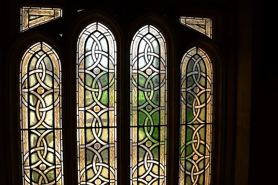 stained, glass window, Stained Glass Window, Church, transparency, window, gate, architecture, door, wrought iron