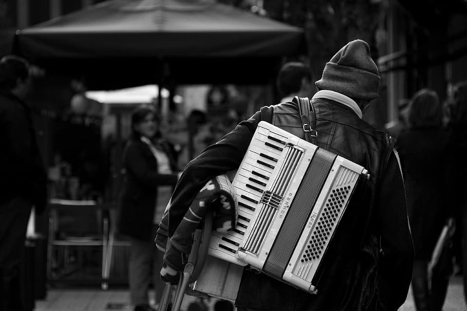 tramp, bilbao, accordion, music, poverty, people, musical, man, poor, unemployment