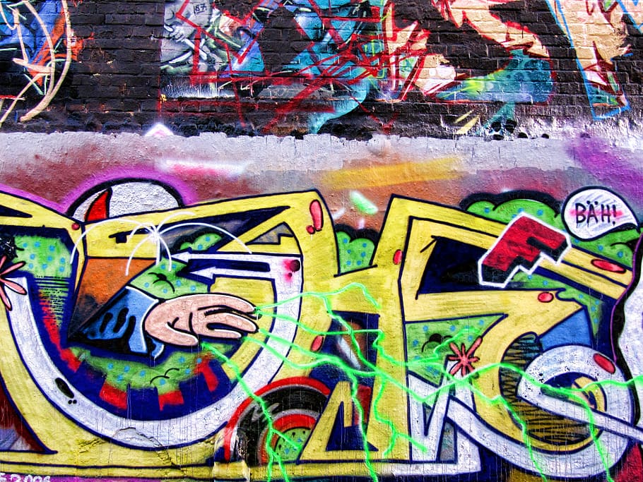 graffiti, wall painting, spray, art, hauswand, painting, sprayer, leipzig, plagwitz, multi colored