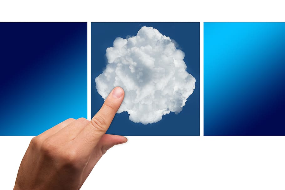 person, touching, cloud photo panel, cloud, finger, touch, cloud computing, data store, capacity, network