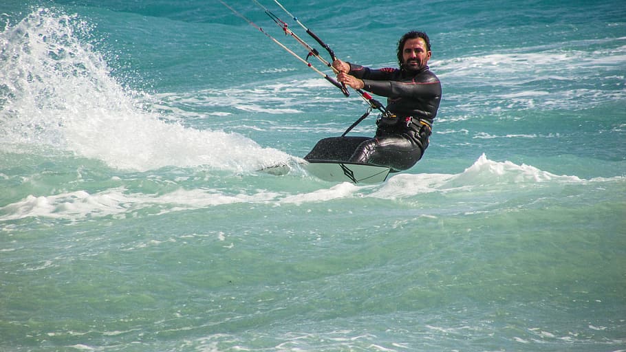 Kite Surfing, Sport, Sea, surfing, extreme, surfer, board, wind, man, fun