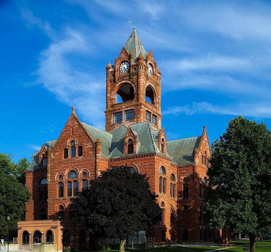 courthouse, laporte county, indiana, city, urban, building, architecture, landmark, historic, landscape