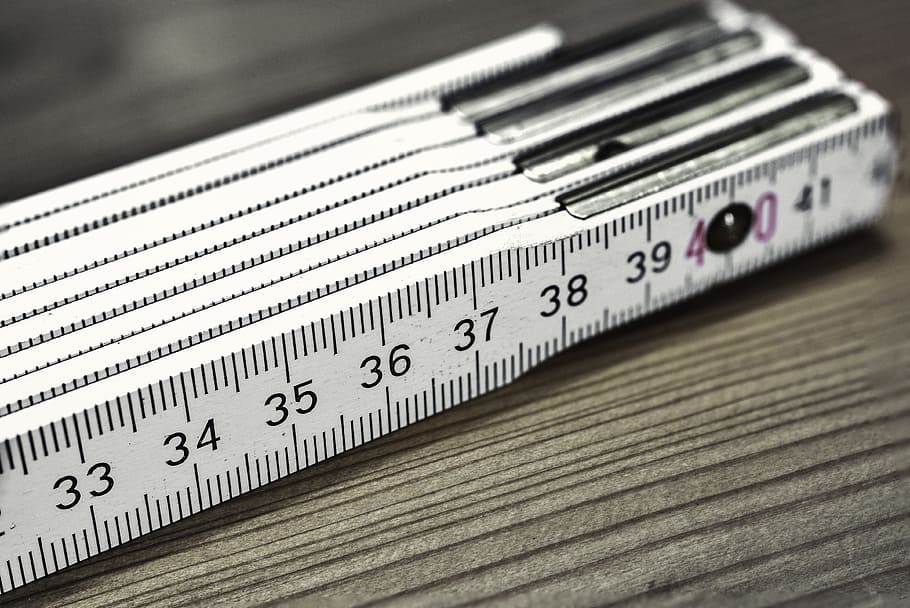 white, wooden, ruler, selective, focus photography, folding rule, bers scale, meter, centimeters, number
