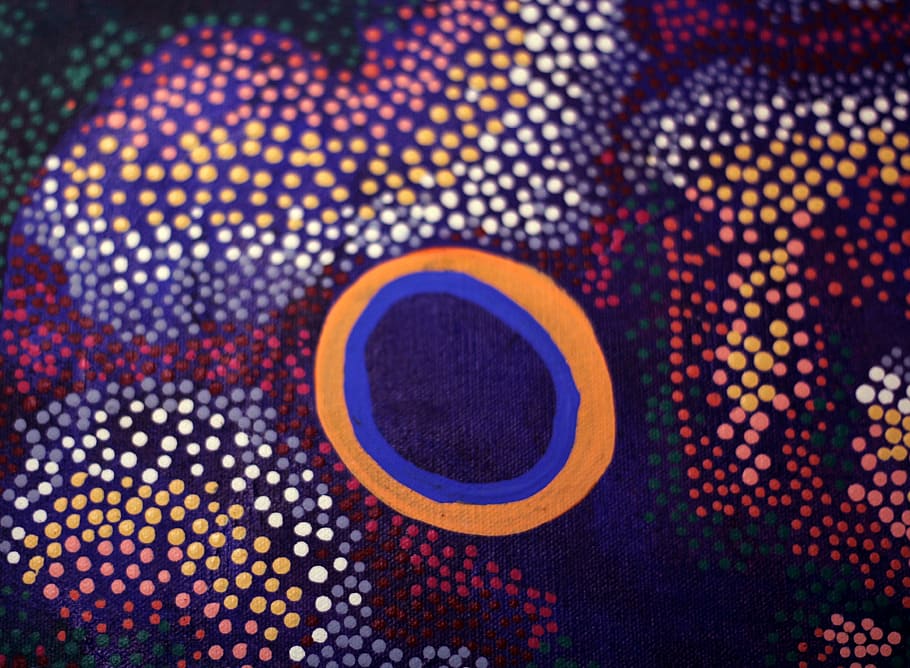 purple, multicolored, textile, Aboriginal Art, Dots, Colourful, art, colour, aboriginal, paint