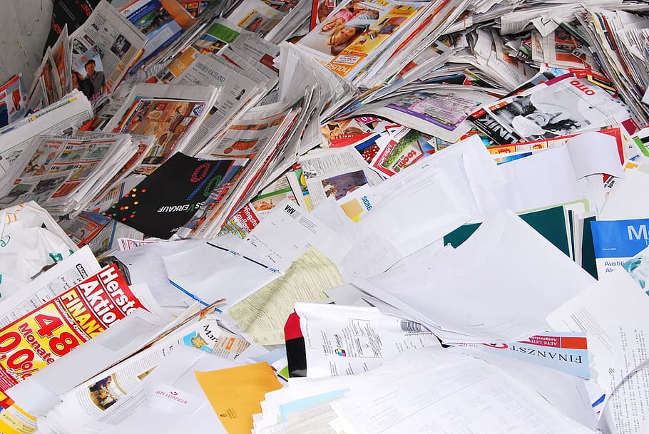 pila, revistas, papeles, papel, reciclaje, residuos, ecología, reutilización, basura, reutilizable