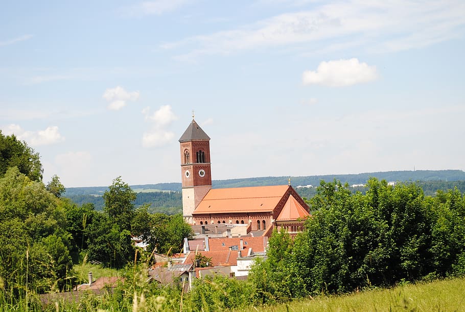 kraiburg am inn, parish church, upper bavaria, small town, chapel, church, catholic church, tree, built structure, architecture