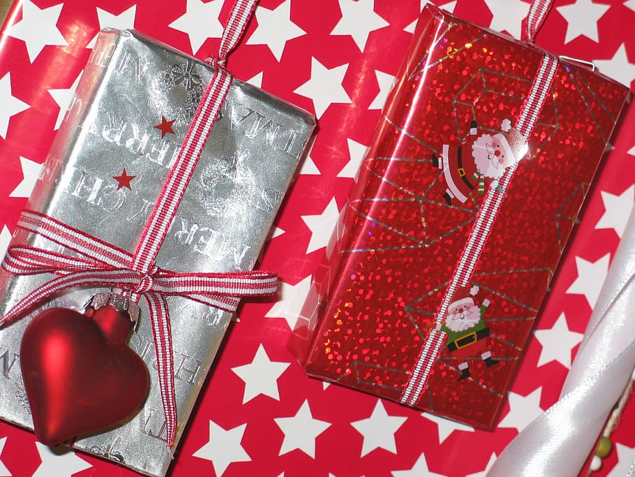 Hadiah, Natal, Paket, Sinterklas, dikemas, kartu ucapan, dekorasi, putaran, dekorasi natal, tag hadiah