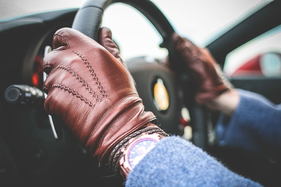 conducción, guantes, conductor, marrón, cuero, guantes de conducción, automóvil, automóviles, velocidad, volante