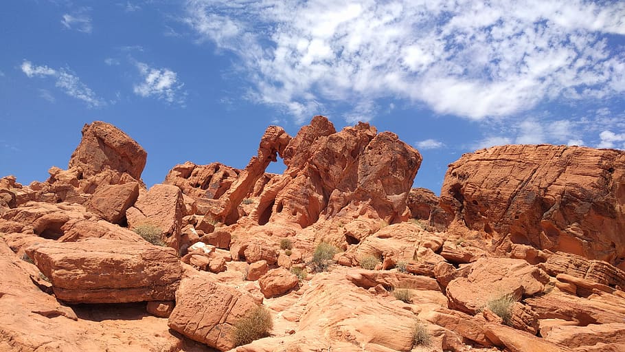 valley of fire state park, rock, red stone, elephant rock, stone, nevada, usa, rock formation, sky, rock - object