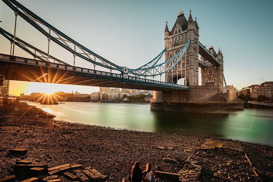 tower bridge, sunset, u, london, bridge, architecture, river, tower, city, landmark