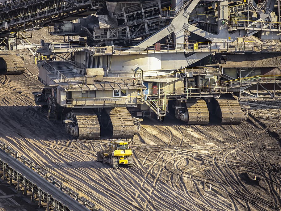 brown coal, open pit mining, excavators, industry, bucket wheel excavators, energy, commodity, removal, mining, machine