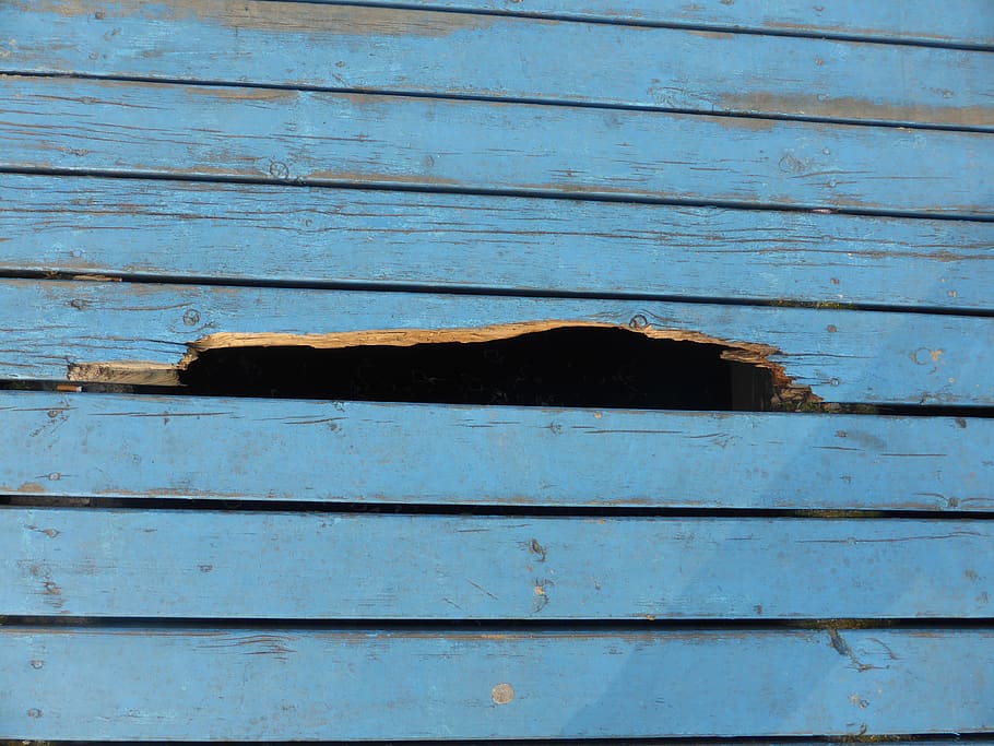 hole, boards, texture, blue, board, the background, pattern, the structure of the, floor, wooden