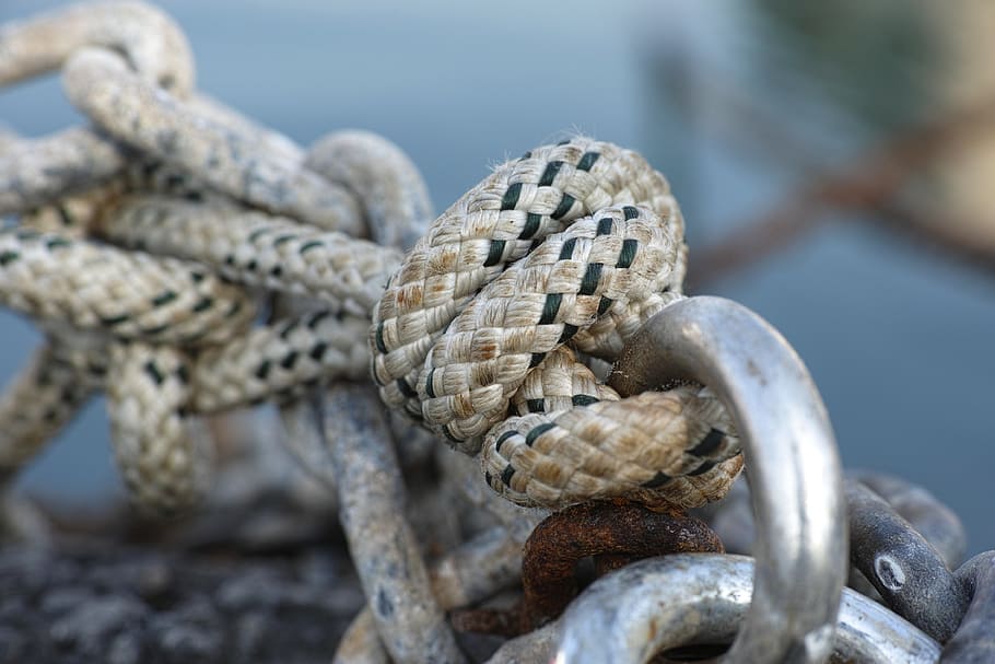 rope, node, solid, maritime, anchor, boat, macro, detail, background, marine