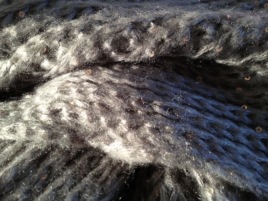 scarf, wool, grey, fluffy, warm, clothing, sweater, woolen, nature, close-up