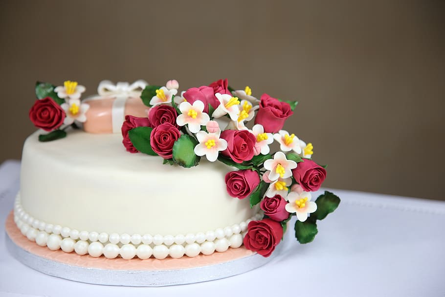 floral, arreglado, coberturas, pastel, tortas, comer, decoración, dulces, la ceremonia, adornos