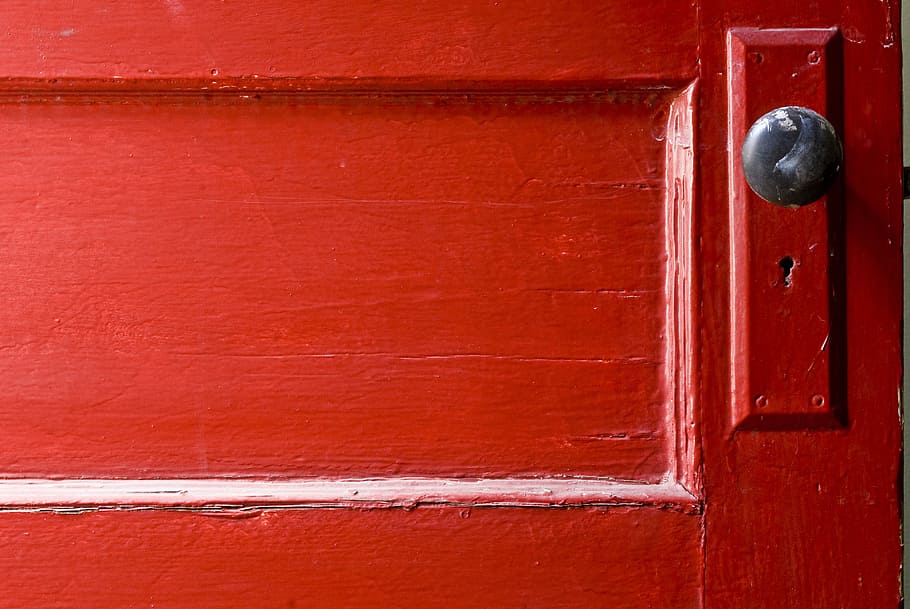 porta de madeira vermelha, porta, oportunidade, vermelho, madeira - material, fechado, porta da frente, close-up, entrada, ninguém