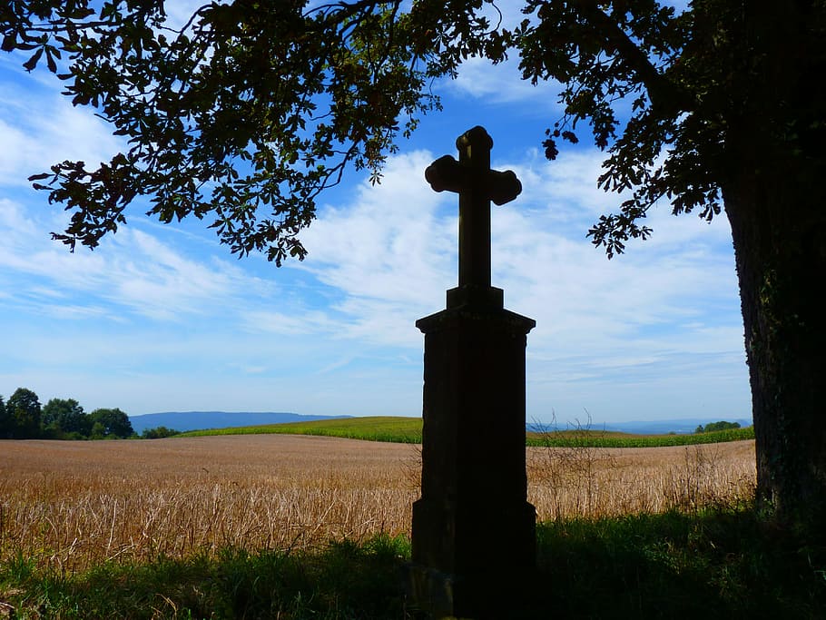 Cross, Away, Crosses, Monument, away crosses, mark, stone, landscape, midsummer, cornfield