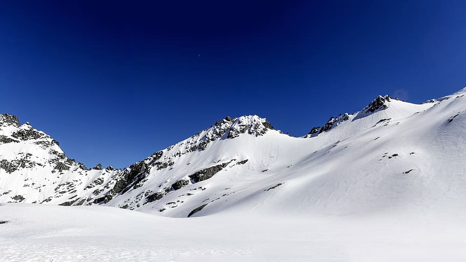 foto, Alpes da montanha, neve, inverno, branco, frio, clima, gelo, viagem, aventura