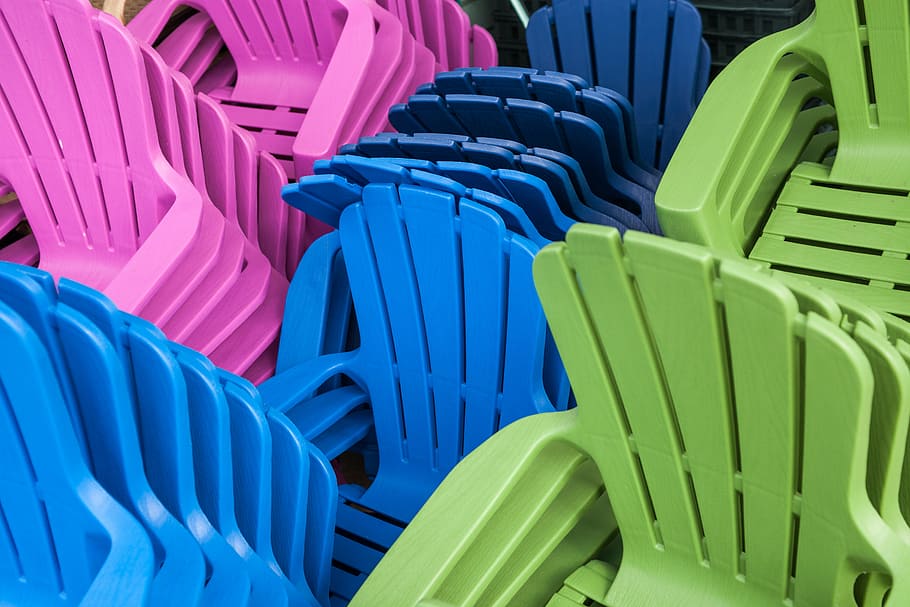 kursi, warna, dekorasi, outdoor, meja, warna-warni, gaya, musim panas, plastik, multi-warna