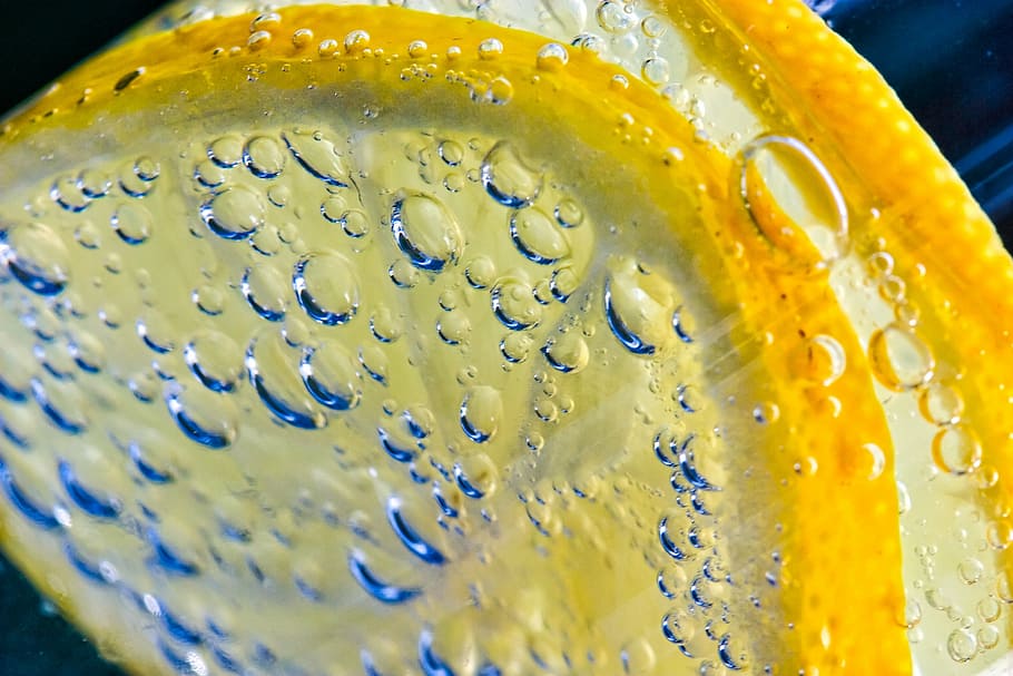 macro, close, lemon, drink, refreshing, zest, close up, zesty, bubbles, fizz