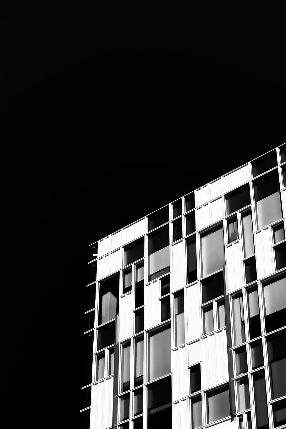 architectural, photography, gray, mirror building, architecture, building, infrastructure, black, white, black and white