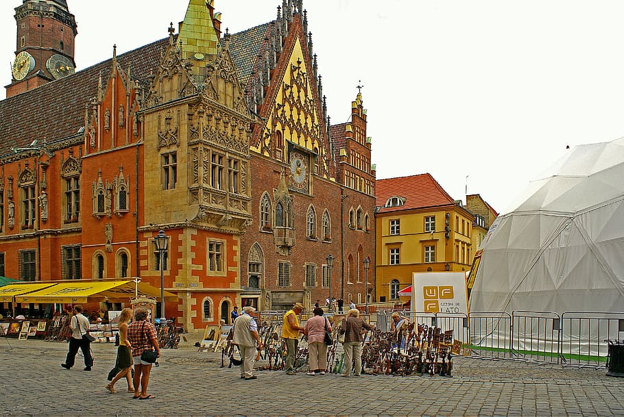 balai kota, wrocław, pusat kota, silesia rendah, kota, arsitektur, jalan, rumah kota, sejarah, pariwisata