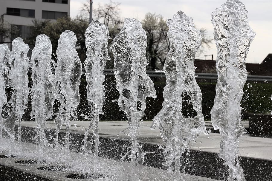 water fontana, h2o, clear, fresh, freshness, purity, splash, drop, liquid, water