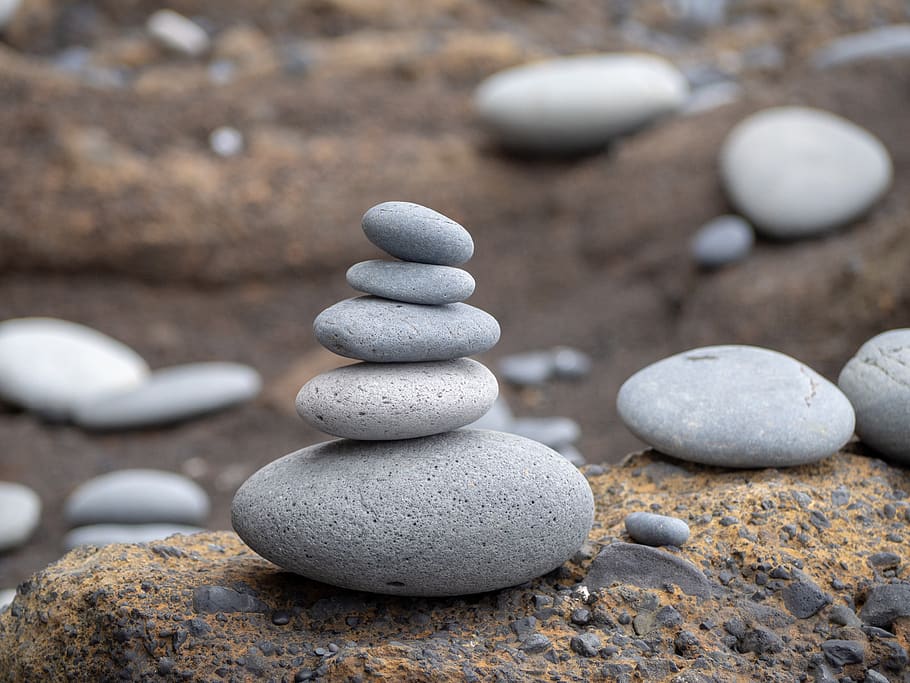 tumpukan batu, tumpukan zen, batu, menenangkan, kerikil, padat, keseimbangan, batu - obyek, zen-like, rock - object