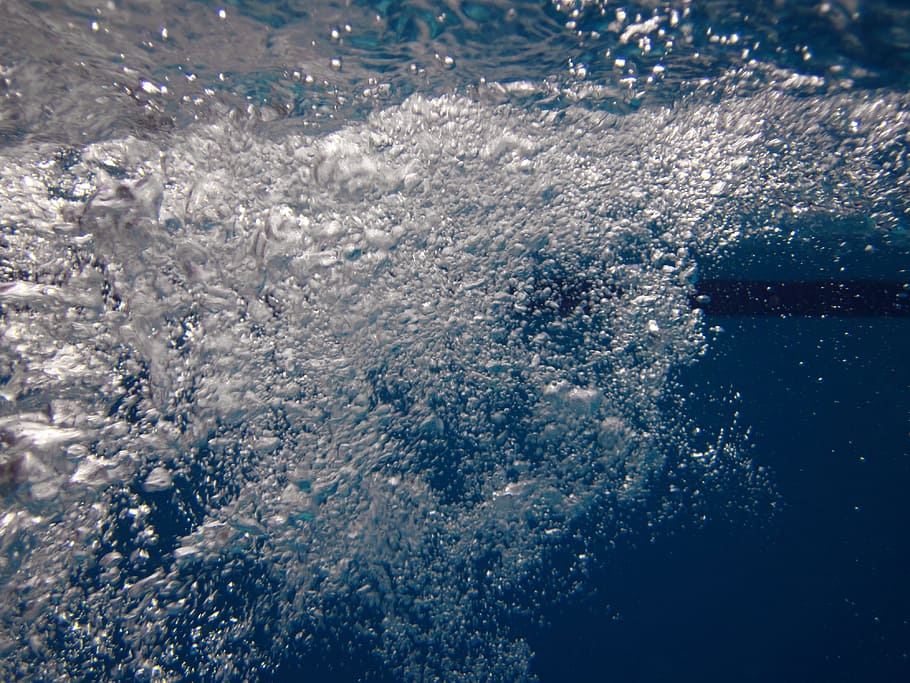 bajo el agua, fotografía, burbujas de agua, fotografía subacuática, agua, burbujas, azul, burbuja, piscina, mojado