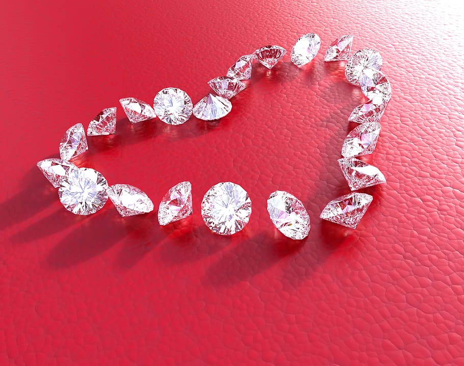 beaded, clear, gemstone bracelet, diamonds, heart, white, love, valentines, diamond, red