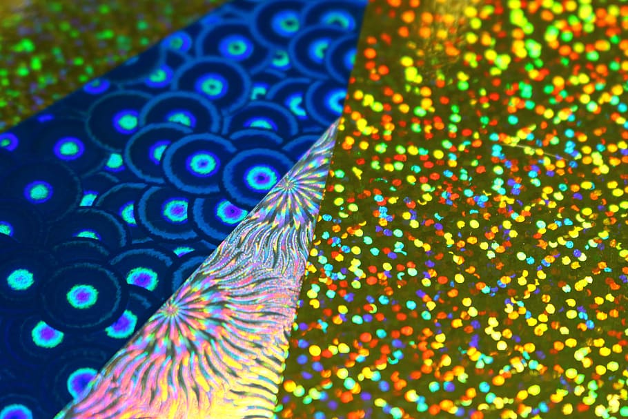 construction paper, iridescent, photo paper, paper, hologram, rainbow, multi colored, close-up, pattern, choice