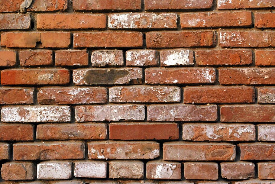 close-up photo, clay wall bricks, brick, bricks, used, wall, textured, barrier, brick wall, backgrounds