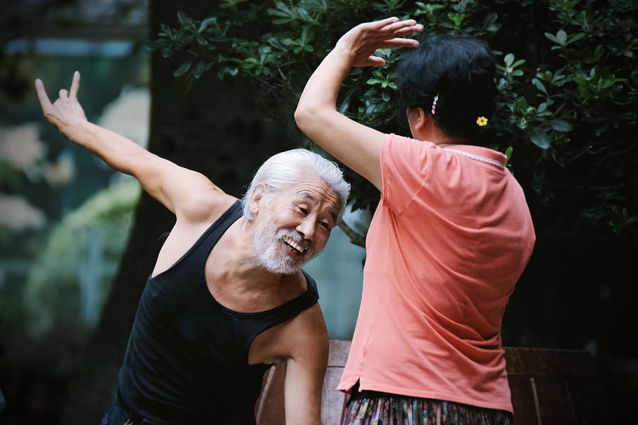 china, elder, dance, couple, man, real people, men, two people, lifestyles, leisure activity