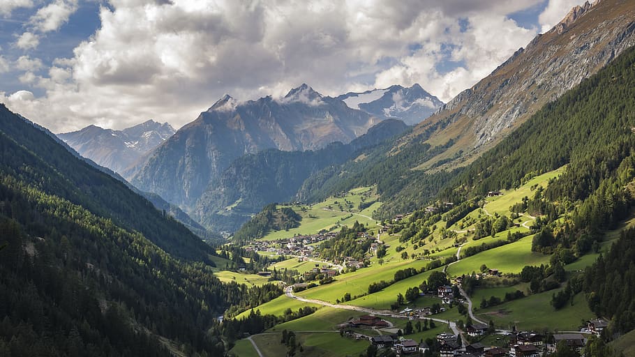 alpine, village, hiking, praegraten, tyrol, mountains, landscape, nature, panorama, austria