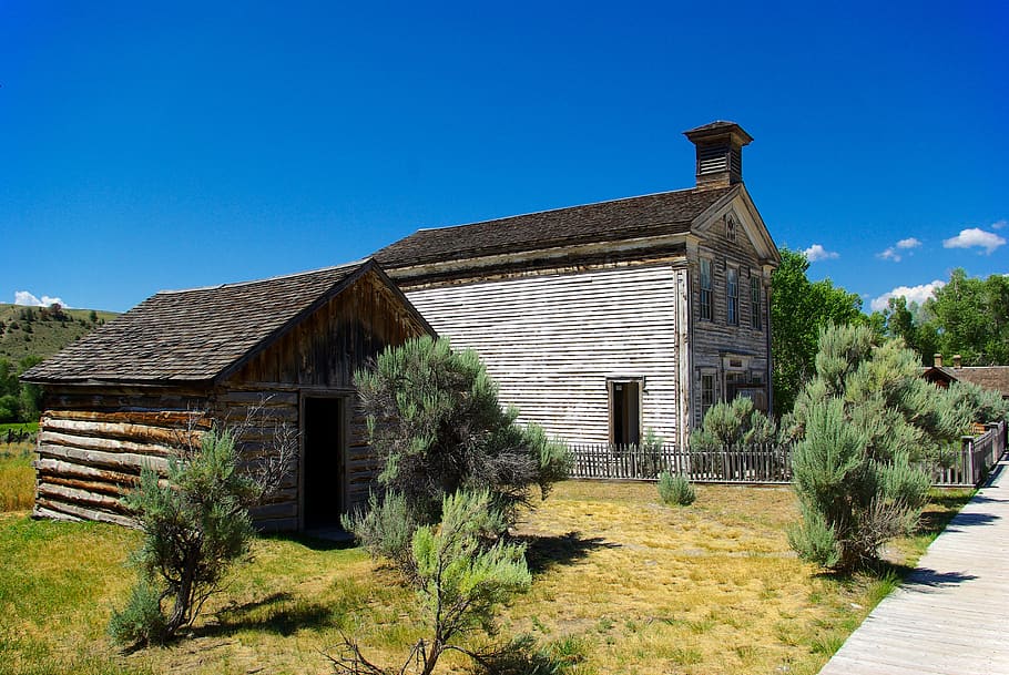 combined lodge and schoolhouse, montana, bannack, ghost town, old west, historic, schoolhouse, vigilante, wild west, west