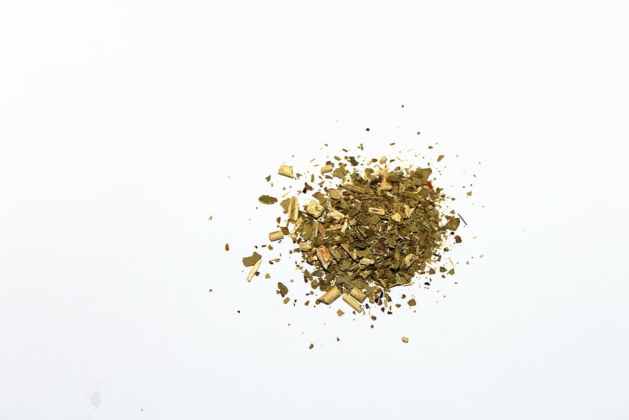 yerba mate, pipore, macro, studio shot, indoors, food and drink, white background, food, dry, directly above