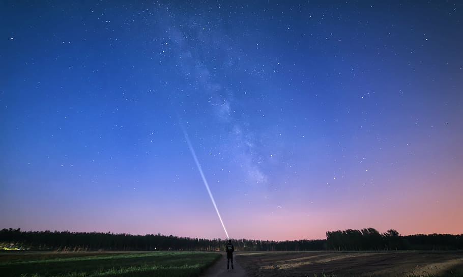man, stary sky, starry sky, the milky way, stars, night, long exposure, ppt backgrounds, travel, people