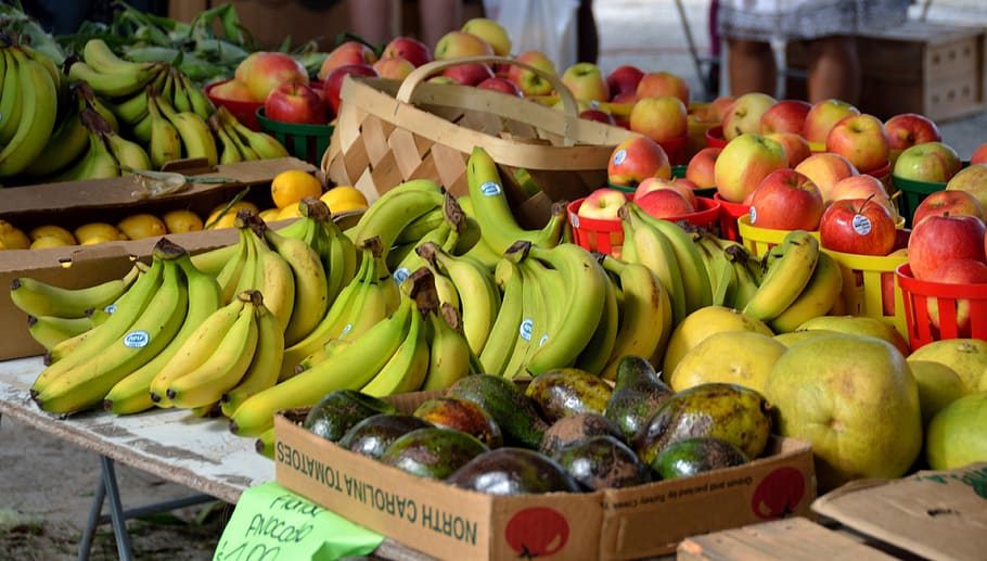 fruit stall, focus photo, fruit, vegetables, market, outdoor market, farmers market, food, healthy, green