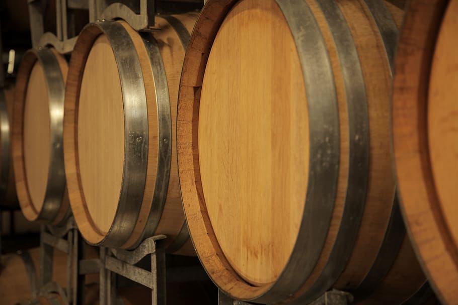 wine, oak barrels, cellar, wine cask, wine cellar, barrel, alcohol, refreshment, cylinder, wood - material
