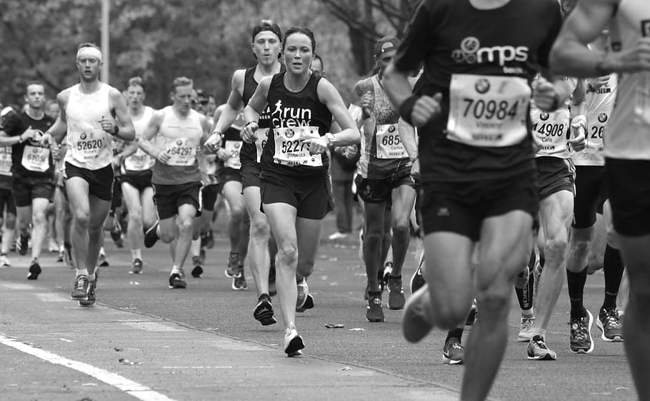 marathon, competition, sport, endurance, run, runners, fitness, sport event, group of people, sports race