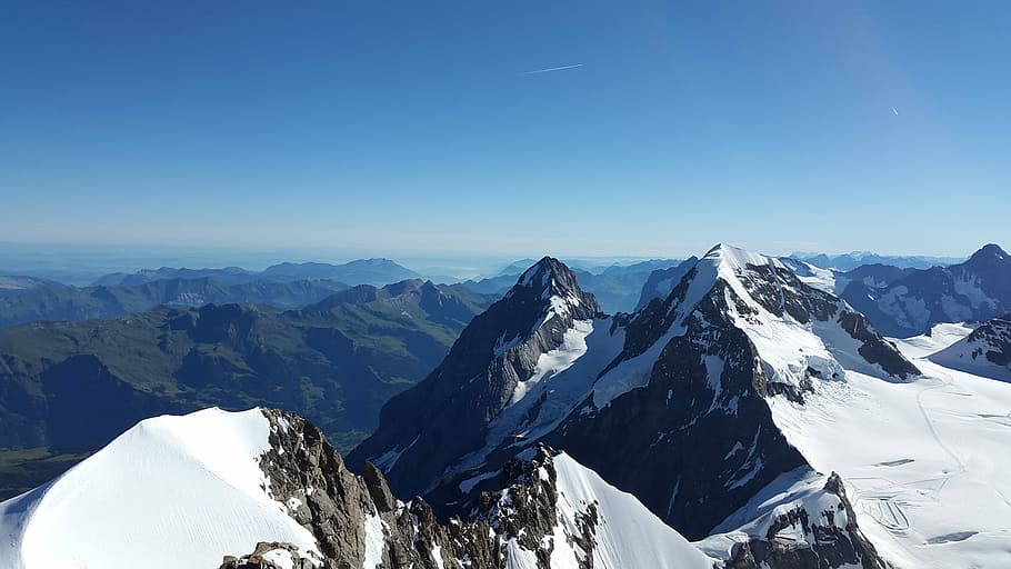 snow-capped mountain, daytime, Eiger, Monk, Bernese Oberland, switzerland, alpine, mountains, grindelwald, nature