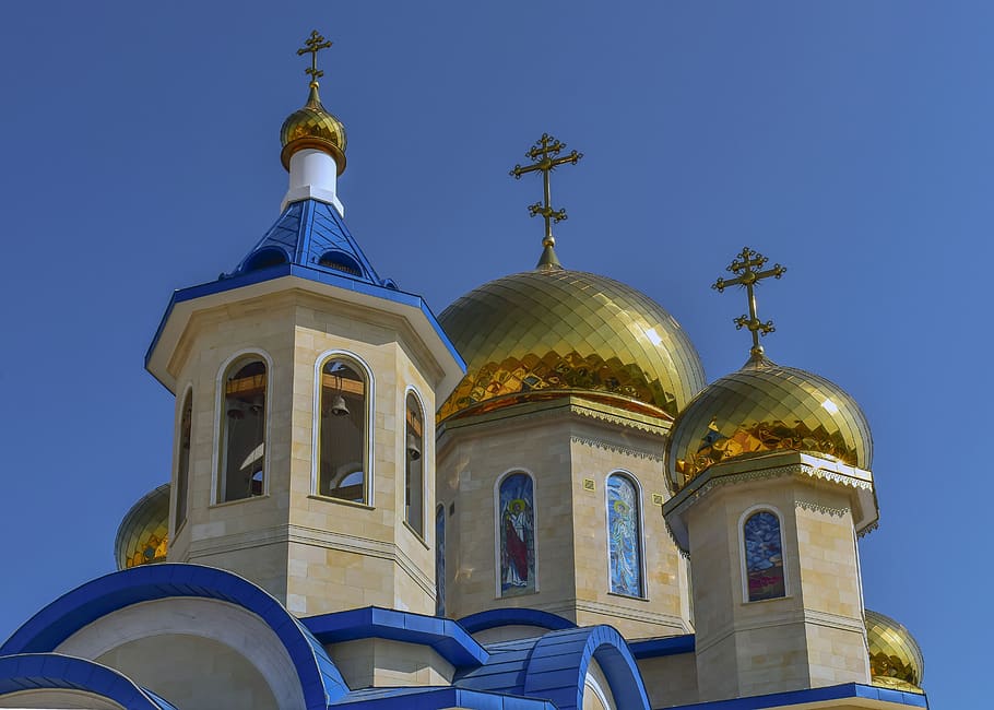 tamassos bishop, russian church, dome, golden, belfry, architecture, religion, orthodox, episkopeio, cyprus