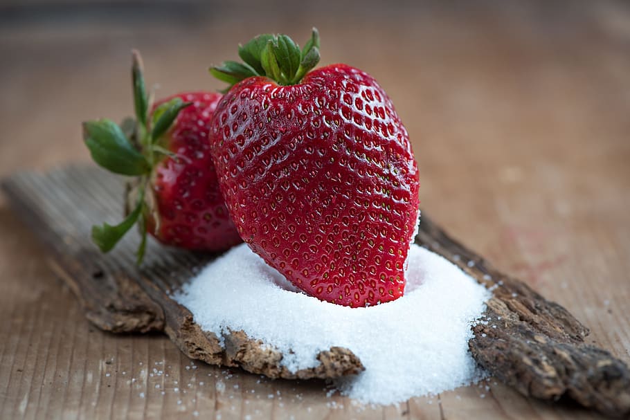 딸기, 빨간, 익은, 단, 맛있는, 건강한, 설탕, 화이트, 비타민, 미네랄