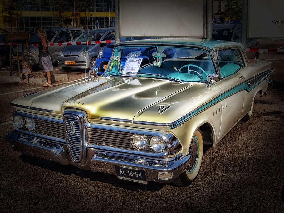 Edsel, coche, vehículo, 1959, automóvil, clásico, vintage, oldster, antigüedad, auto
