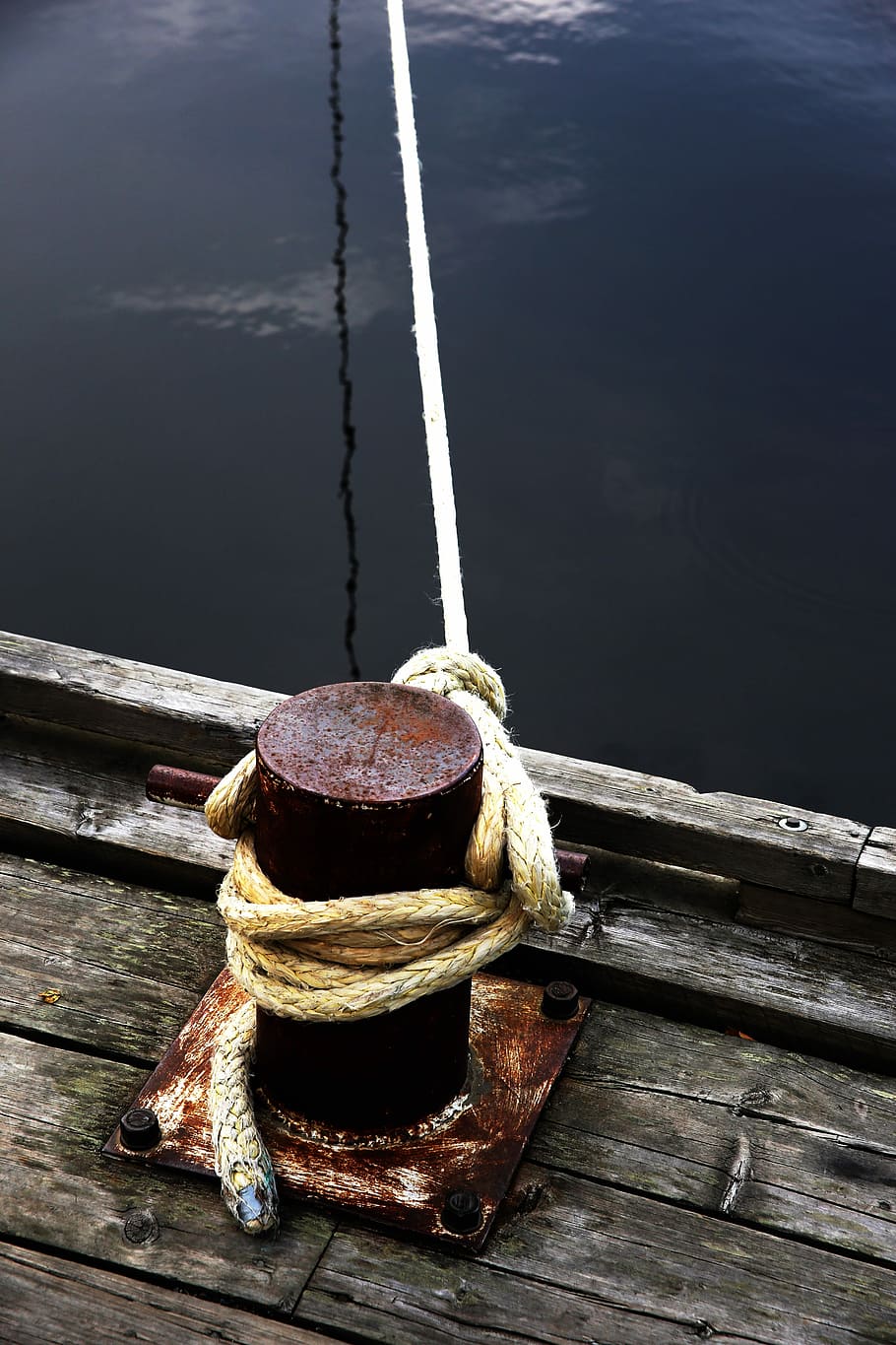 Pallet, Kaj, Pir, förtöjjning, rope, nautical vessel, wood - material, water, tied up, tied knot