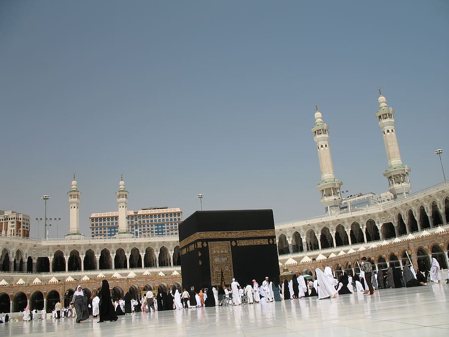 al masjid, nabawi, mecca, religion, cube, architecture, building exterior, group of people, built structure, sky