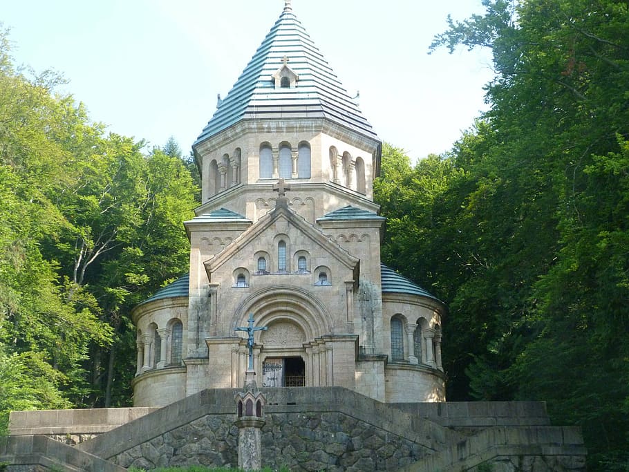 king ludwig ii, votive chapel, starnberger see, built structure, building exterior, tree, architecture, belief, plant, religion