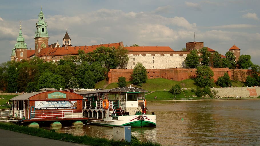 wawel, castle, kraków, poland, monument, the museum, architecture, building, water, built structure