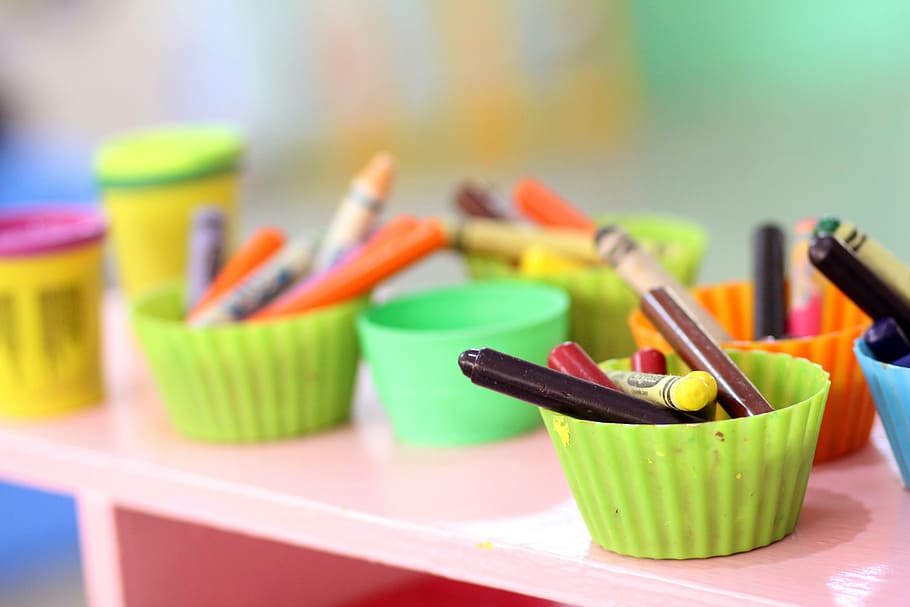 assorted, crayons, cupcake mold, color, colored crayons, colorful, colour, colourful, drawing, painting