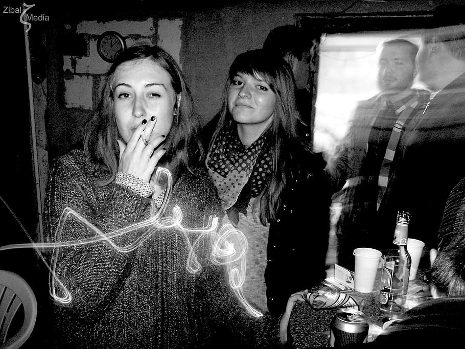 smoking, celebration, smoke, party, be cool, youth, black and white, light, they include, group